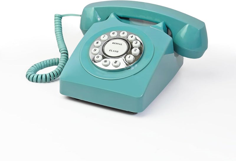 TelPal Landline Phones for Home, Corded Home Phone, Retro Desktop House Phone, Classic Vintage Old Fashion Telephone for Home, Office & Hotel, Red Wired Antique Analog Telephone Gift for Seniors - Image 1